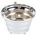 A chrome base for a Waring blender with holes in it.