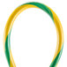 A yellow and green plastic lead assembly with yellow and green stripes.