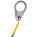 A close-up of a Waring lead assembly cable with a yellow and green wire.