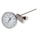 A Taylor metal candy/deep fry thermometer with a temperature gauge and handle.