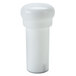 A white plastic object with a round top.