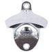 A Winco wall mount bottle opener with a metal plate and holes.