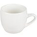 Choice 3.5 oz. Ivory (American White) Rolled Edge Stoneware Espresso Cup - 12/Pack Main Thumbnail 3