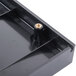 A black rectangular plastic drip tray with a screw.