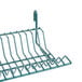 A green Metro wire rack with hooks.