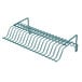 A green metal Metro SmartWall G3 lid holder and drying shelf with hooks.