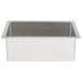 A white rectangular counter with a silver metal Steril-Sil stainless steel flush-mount silverware dispenser.