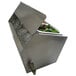 A Steril-Sil stainless steel ice-cooled condiment dispenser cabinet on a white background filled with ice and salad.