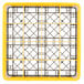 Noble Products 16-Compartment Gray Full-Size Glass Rack with 2 Yellow Extenders - 19 3/8" x 19 3/8" x 7 1/4" Main Thumbnail 4