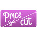 A roll of 1000 purple rectangular labels with white customizable text.