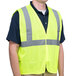 Lime Class 2 High Visibility Surveyor's Safety Vest with Hook & Loop Closure - Large Main Thumbnail 1
