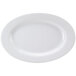 A CAC Boston super white porcelain platter with an embossed pattern and white border.