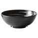 A black bowl with a black rim.