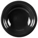 A close-up of a black GET Elegance melamine bowl.
