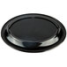A black oval melamine platter with a textured design.