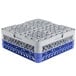 Noble Products 25-Compartment Gray Full-Size Glass Rack with 2 Blue Extenders - 19 3/8" x 19 3/8" x 7 1/4" Main Thumbnail 3