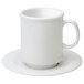 A white GET Diamond White saucer with a white cup on it.