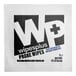A white WipesPlus square sachet for thermometer probe wipes with black and white text.