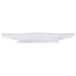 A white square melamine plate with a curved edge.
