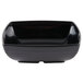 A black GET Milano melamine square bowl with a curved edge.