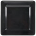 A black square GET Milano melamine plate with a square edge.