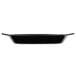 A black oval side dish with handles.