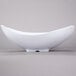 A close-up of a white GET San Michele Flare Bowl with a curved edge.