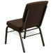 Flash Furniture XU-CH-60096-BN-BAS-GG Dark Brown 18 1/2" Wide Church Chair with Communion Cup Book Rack - Gold Vein Frame Main Thumbnail 2