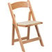 Flash Furniture XF-2903-NAT-WOOD-GG Natural Wood Folding Chair with Padded Seat Main Thumbnail 1