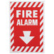 Buckeye Fire Alarm Adhesive Label with Border - Red and White, 13" x 8" Main Thumbnail 1