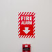 Buckeye Fire Alarm Adhesive Label with Border - Red and White, 13" x 8" Main Thumbnail 3