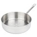 A silver Vollrath Optio saute pan with a handle and lid.