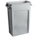 A gray Rubbermaid Slim Jim rectangular plastic bin with a lid.
