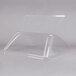 A clear plastic container with a clear lid on a white background.