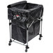 A black plastic cover for a Rubbermaid collapsible cart.