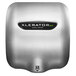A silver and black Excel XLERATOReco hand dryer with a stainless steel cover.