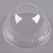 A clear plastic dome lid with a hole on a clear plastic container.