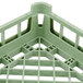 A Vollrath light green plastic short extended open rack.