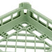 A light green Vollrath dish rack open basket.