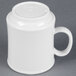 A white GET Tritan mug with a handle and lid.