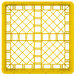 A yellow plastic rack with a grid pattern and 2 extenders.