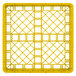 A yellow plastic crate with a grid pattern.