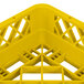 A yellow plastic Vollrath TR1 Traex full-size open rack with a grid pattern.