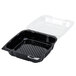 Polar Pak 29588 8" x 8" PET Black and Clear Hinged Take-out Container - 20/Pack Main Thumbnail 4
