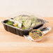 Polar Pak 29588 8" x 8" PET Black and Clear Hinged Take-out Container - 20/Pack Main Thumbnail 1