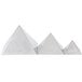 Three Ateco stainless steel triangular pyramid molds.