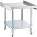 A Regency stainless steel equipment stand with a galvanized undershelf.