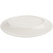 A white oval platter with a green band around the edge.
