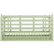 A light green plastic Vollrath dish rack with four bars.