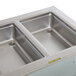 A Delfield stainless steel drop-in hot food well with two sections.